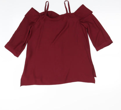 Back view of River Island women’s purple basic blouse, size UK 8