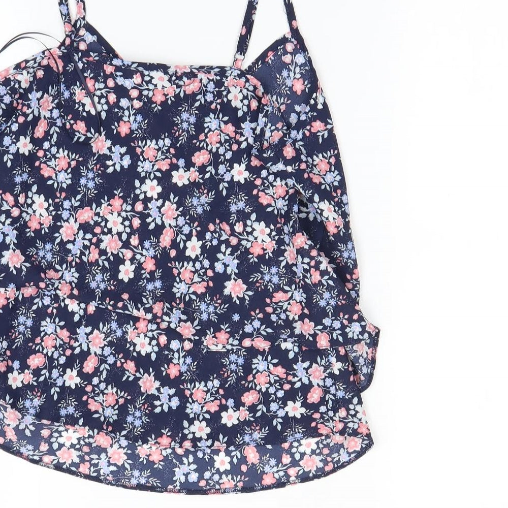 Miss Selfridge Womens Blue Floral  Camisole Blouse Size 8