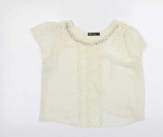Preloved Internationale Womens Ivory   Camisole Blouse Size 10 - Front