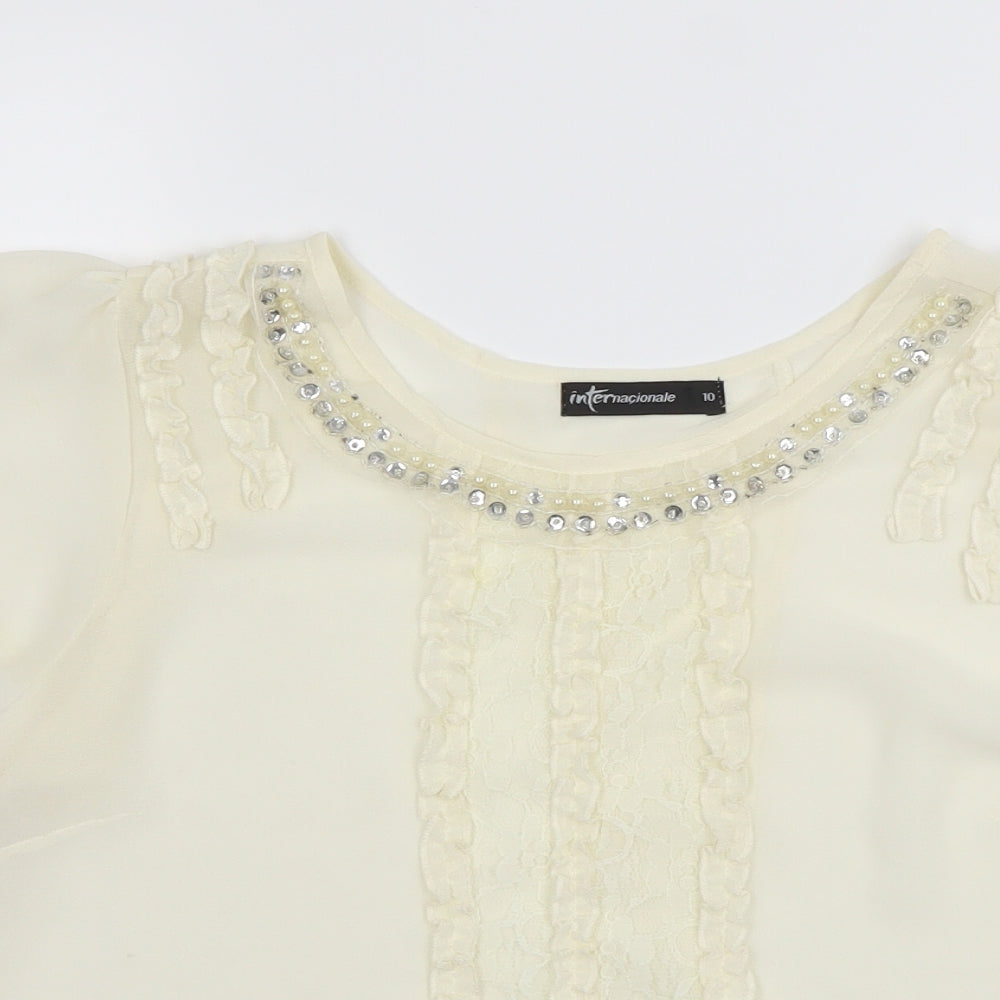 Internationale Womens Ivory   Camisole Blouse Size 10