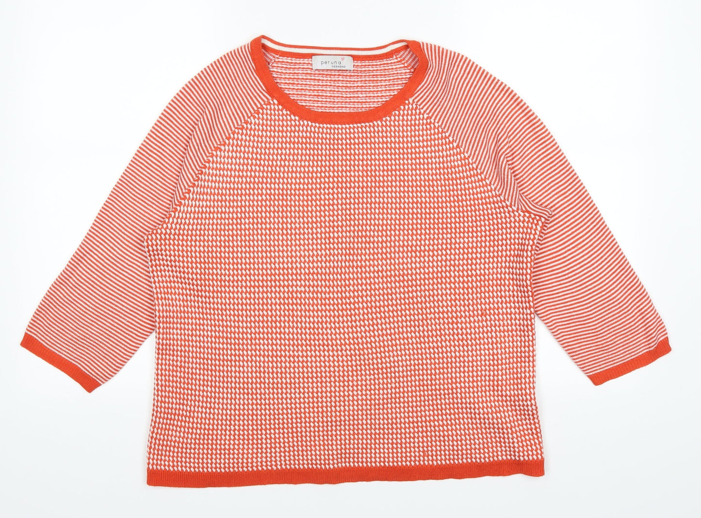 Marks and Spencer Womens Orange Polka Dot  Pullover Jumper Size 14