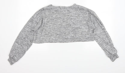 Back view of PRETTYLITTLETHING women’s grey jumper, size UK 10
