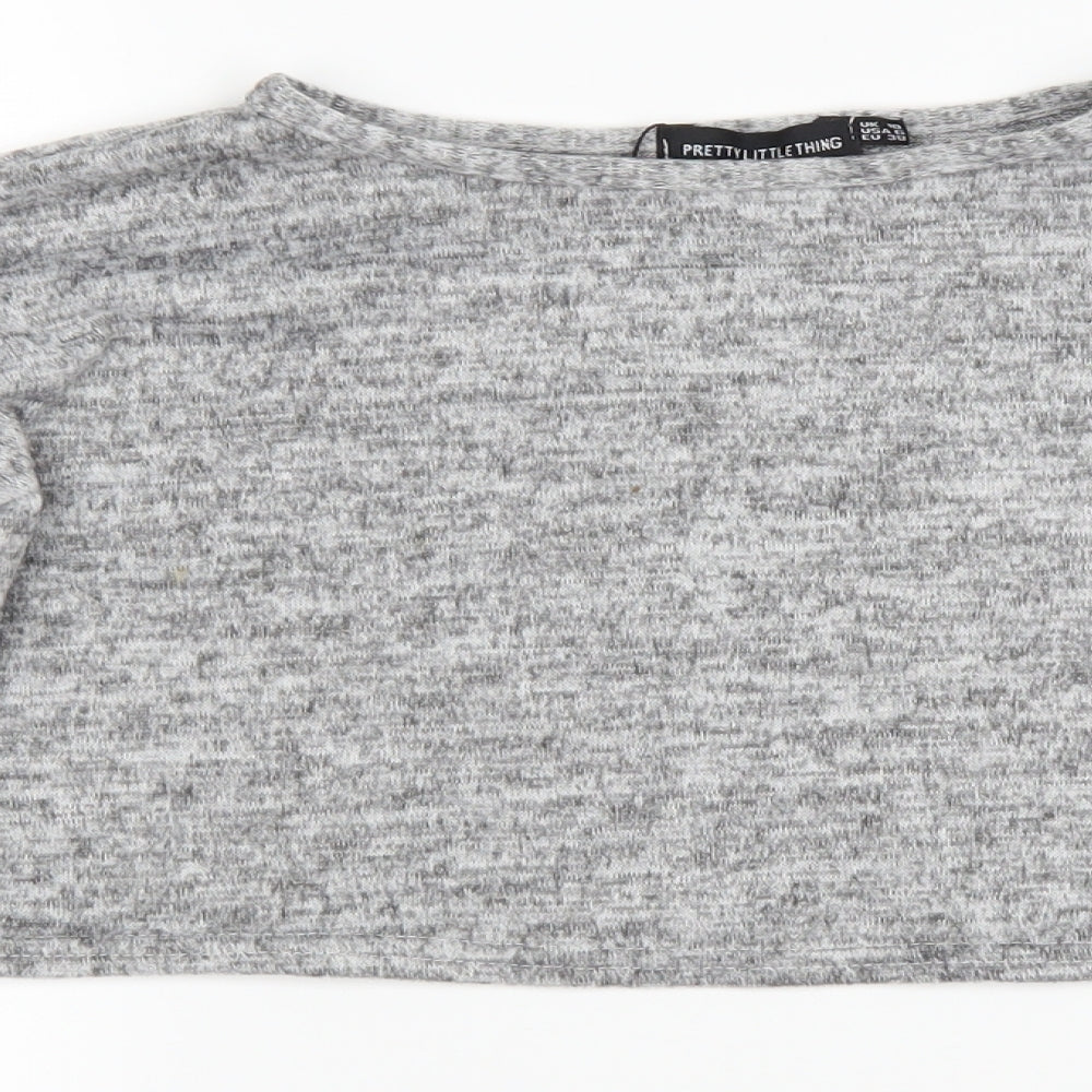 PRETTYLITTLETHING Womens Grey   Pullover Jumper Size 10