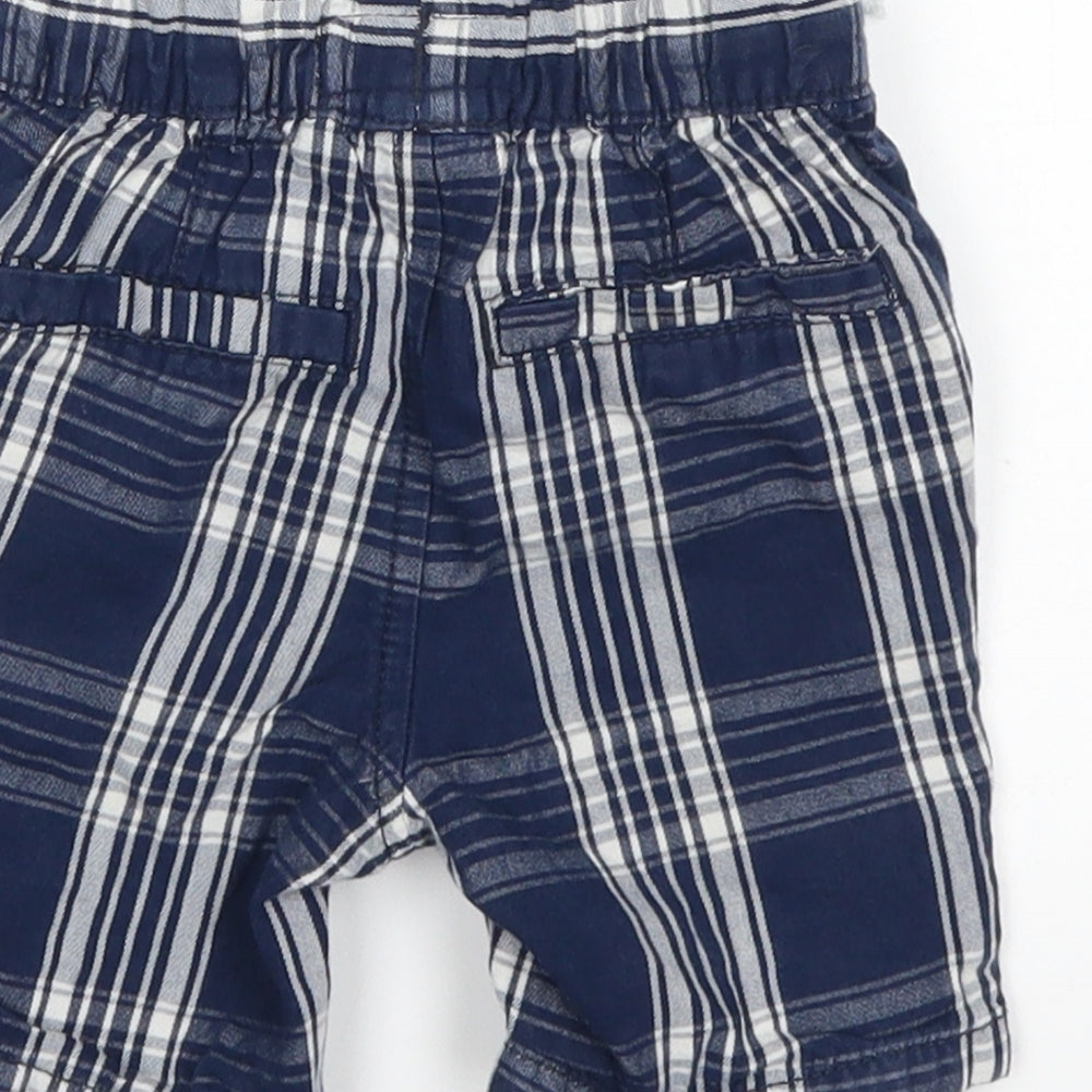 NEXT Baby Blue Plaid  Cropped Trousers Size 9-12 Months