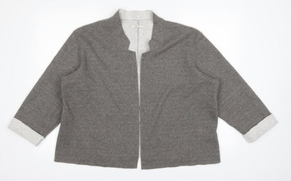 Additional front view of Tu women’s grey cardigan jumper, size UK 20
