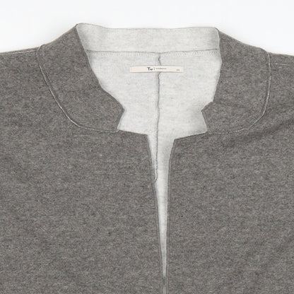 Close-up detail of Tu women’s grey cardigan jumper, size UK 20