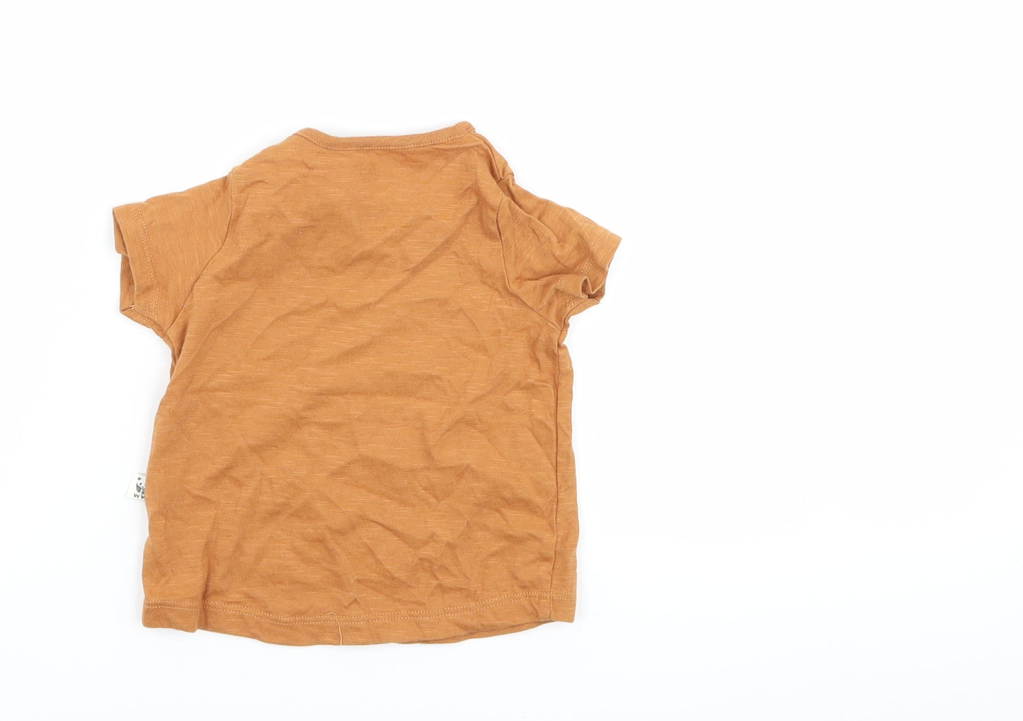F&F Boys Brown   Basic T-Shirt Size 3-6 Months  - WWF