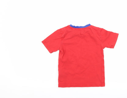 Back view of Blue Zoo boys’ red basic t-shirt, size 2-3, years