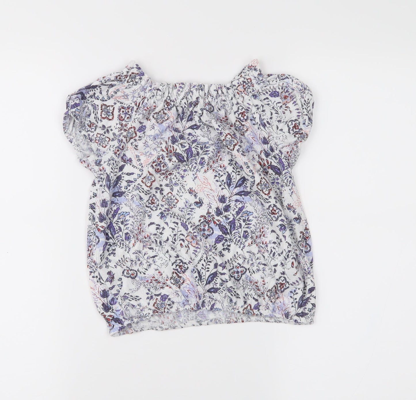 NEXT Girls White Floral  Basic Blouse Size 6 Years