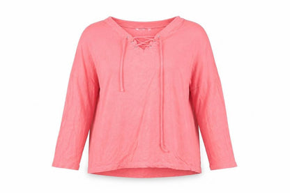 Front view of Pep&Co women’s pink basic blouse, size UK 14