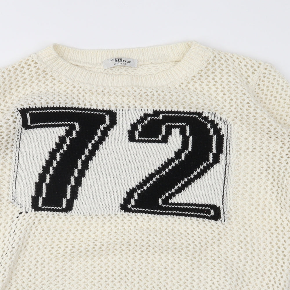 Too True Womens Ivory   Pullover Jumper Size S