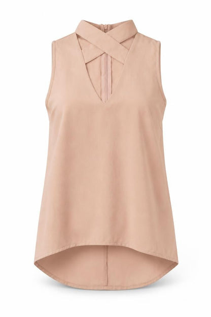 Front view of Atmosphere women’s pink basic blouse, size UK 4