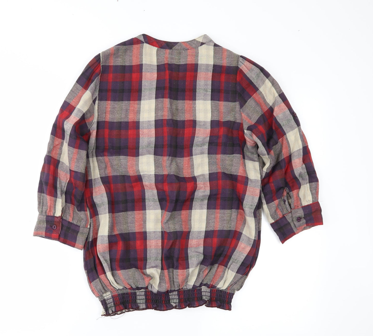 dorophy perkins Womens Purple Plaid  Basic Blouse Size 8