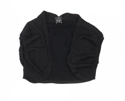 Additional front view of Belle women’s black shrug jumper, size UK 12