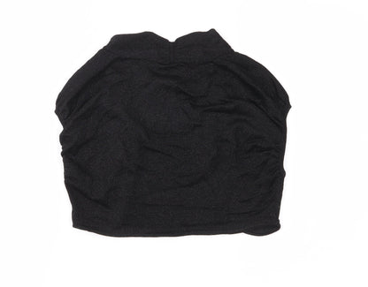 Back view of Belle women’s black shrug jumper, size UK 12