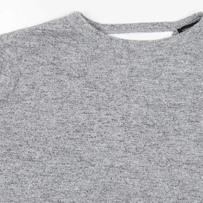 Close-up detail of Dorothy Perkins women’s grey knit jumper, size UK 12