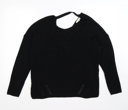 Additional front view of F&F women’s black knit jumper, size UK 12