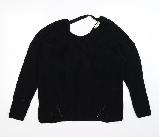 F&F Womens Black  Knit Pullover Jumper Size 12