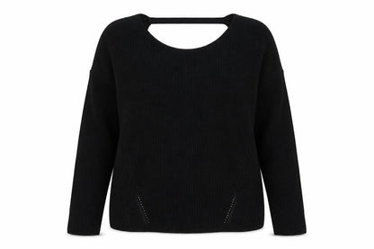 Front view of F&F women’s black knit jumper, size UK 12