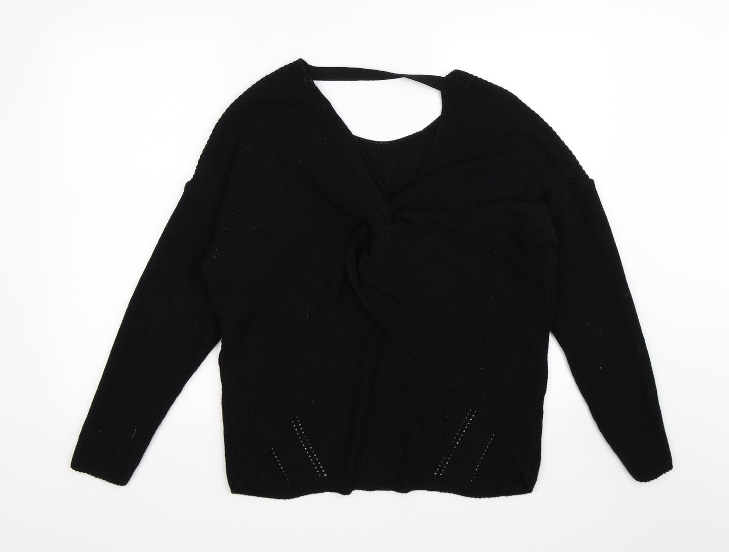 F&F Womens Black  Knit Pullover Jumper Size 12