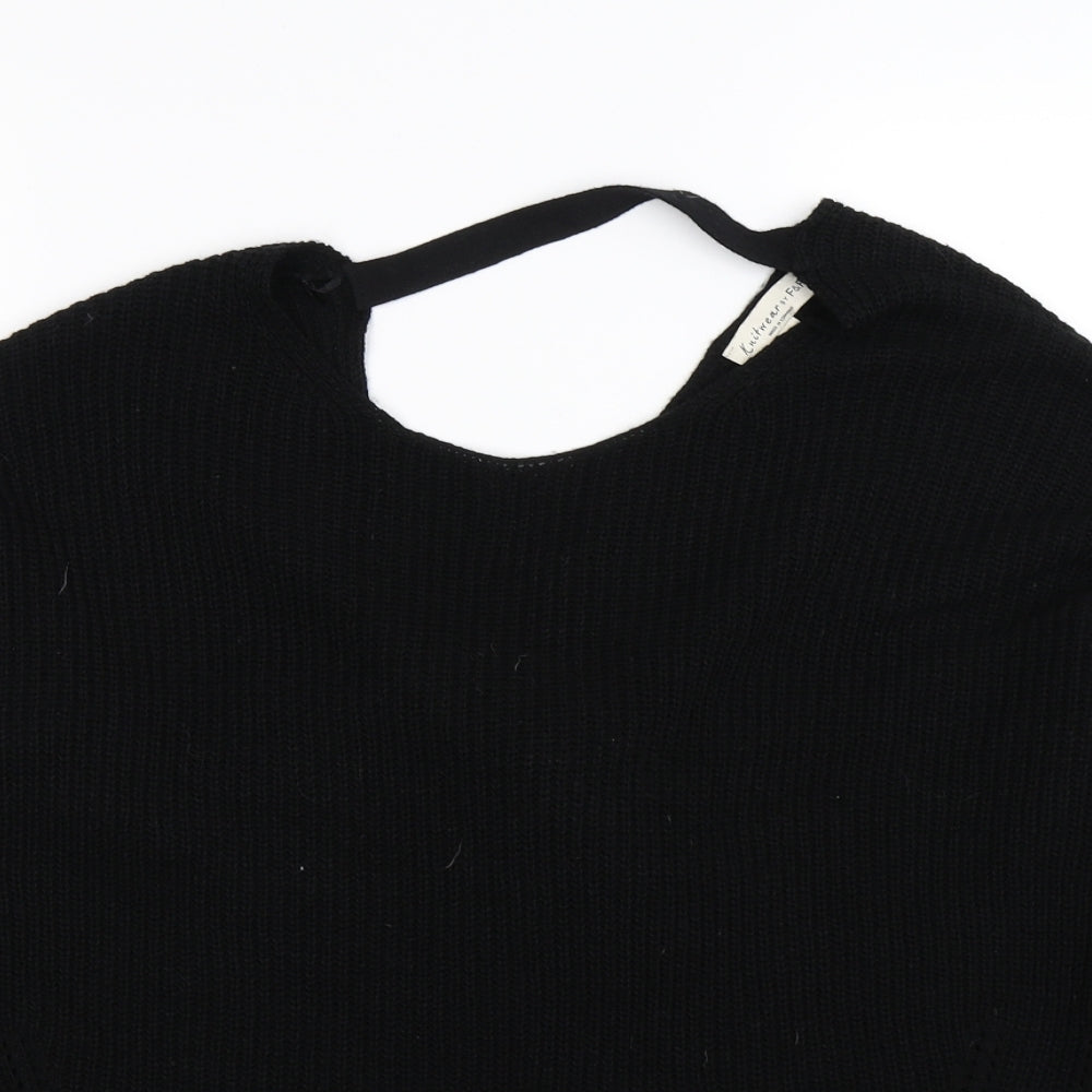 F&F Womens Black  Knit Pullover Jumper Size 12
