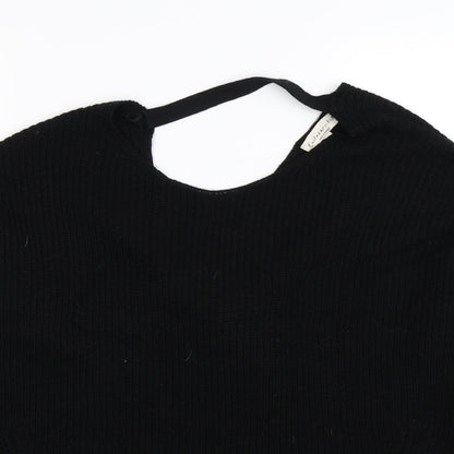 Close-up detail of F&F women’s black knit jumper, size UK 12