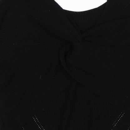 Brand and care label for F&F women’s black knit jumper, size UK 12