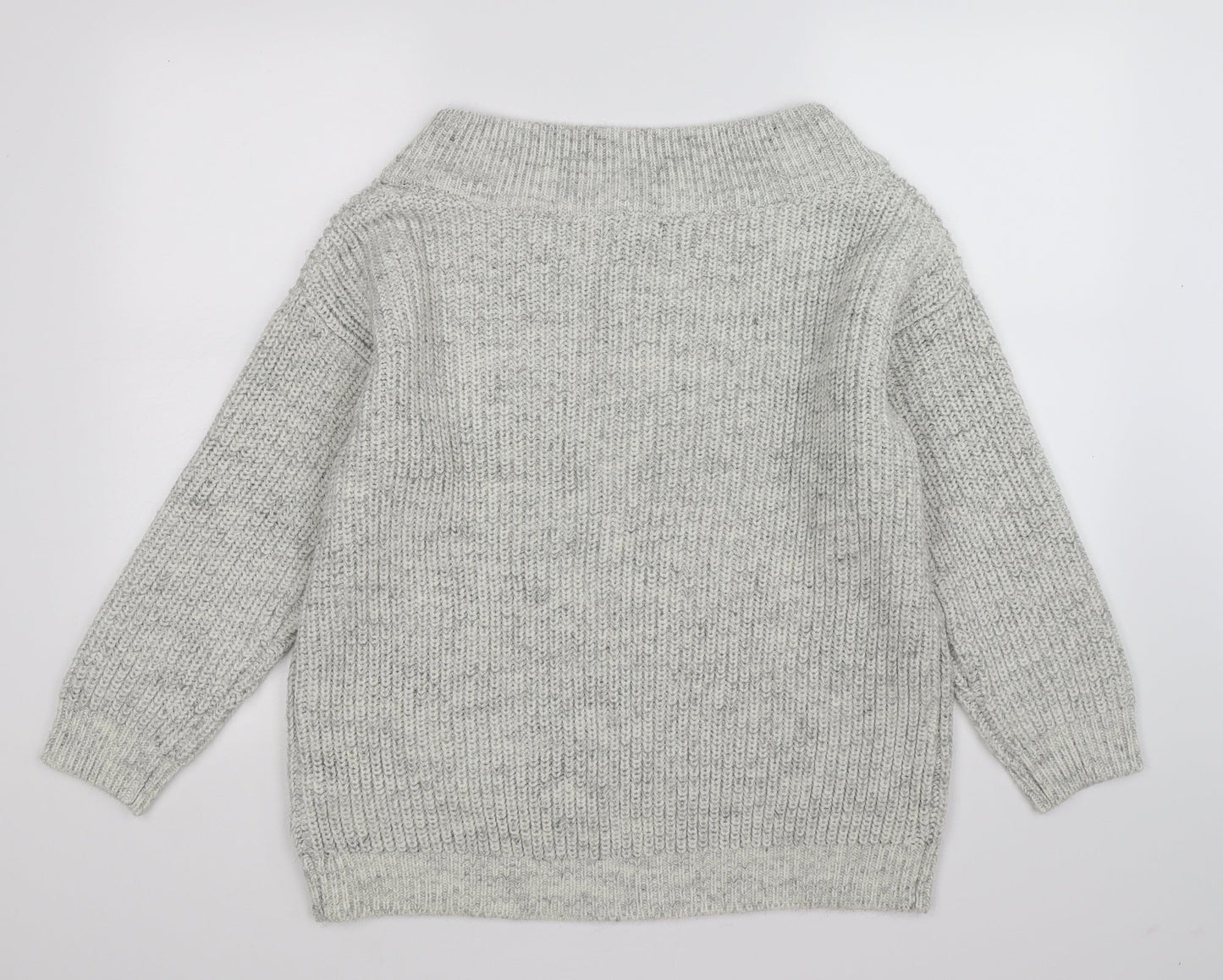 New Look Womens Grey  Knit Pullover Jumper Size M