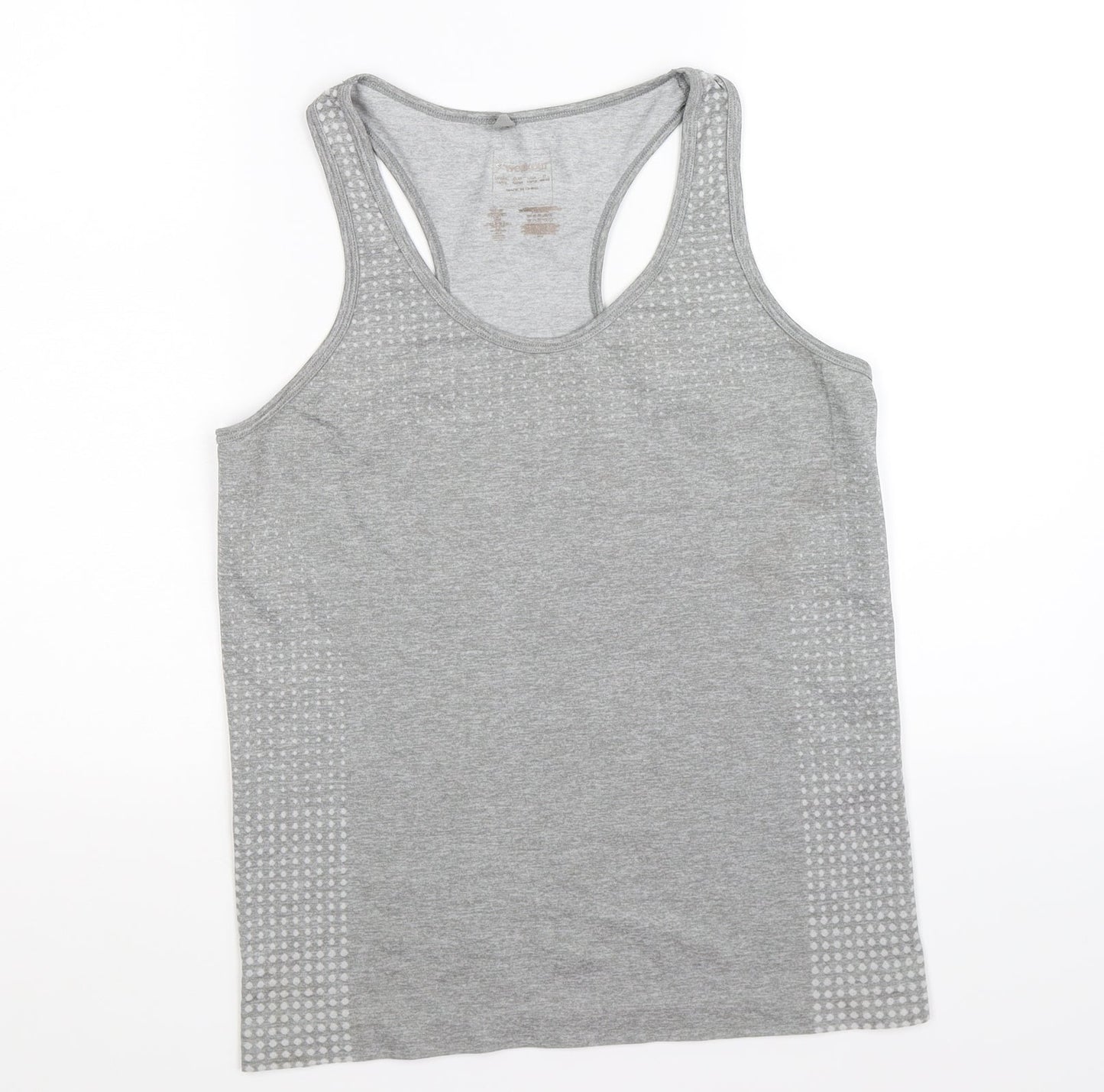 workout Womens Grey Polka Dot  Basic Tank Size 14