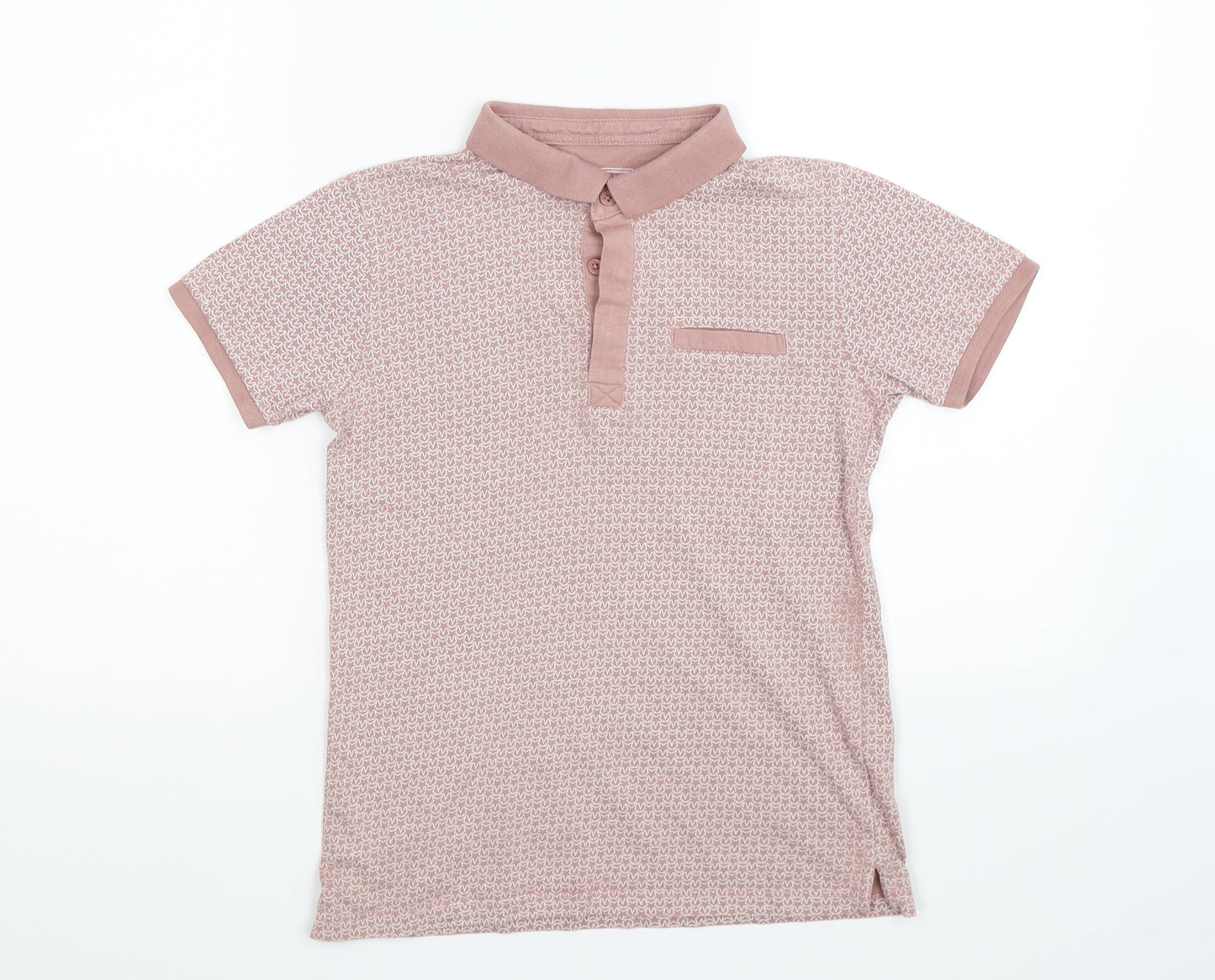 Undeniable Dudes Boys Pink Geometric  Basic Polo Size 11 Years