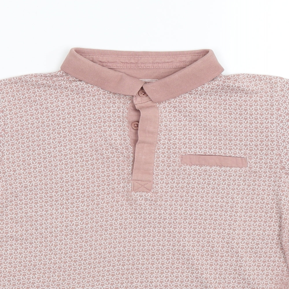 Undeniable Dudes Boys Pink Geometric  Basic Polo Size 11 Years