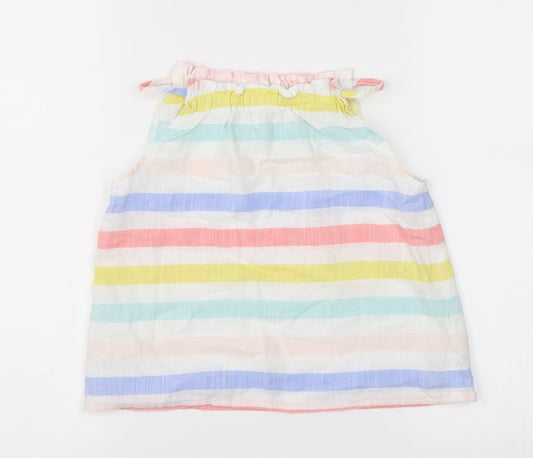 Nutmeg Girls Multicoloured Striped  Basic Tank Size 9-10 Years