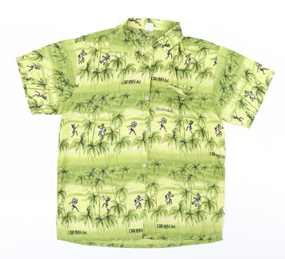 Additional front view of Creation men’s green button-up, size M
