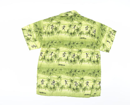 Back view of Creation men’s green button-up, size M