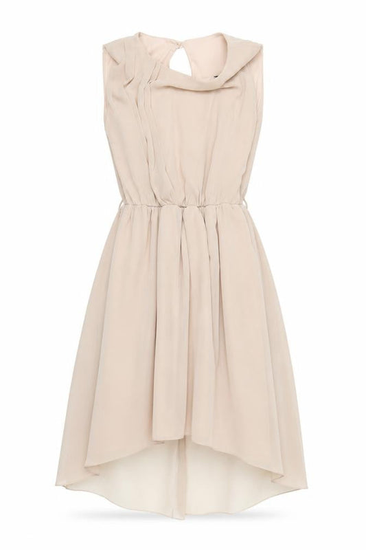 Rare Womens Beige   Fit & Flare  Size 6  - Dipped Hem
