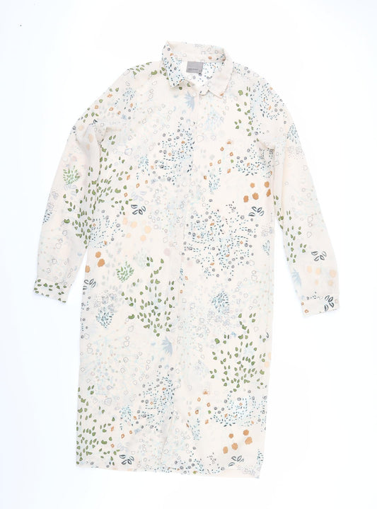 Vera Moda Womens Beige Floral  Basic Button-Up Size XS