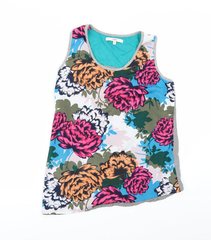 Front view of Next women’s multicoloured floral camisole t-shirt, size UK 8