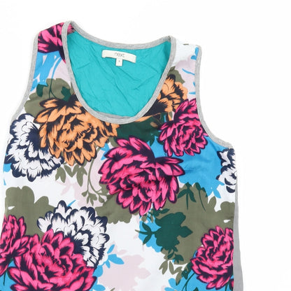 Close-up detail of Next women’s multicoloured floral camisole t-shirt, size UK 8