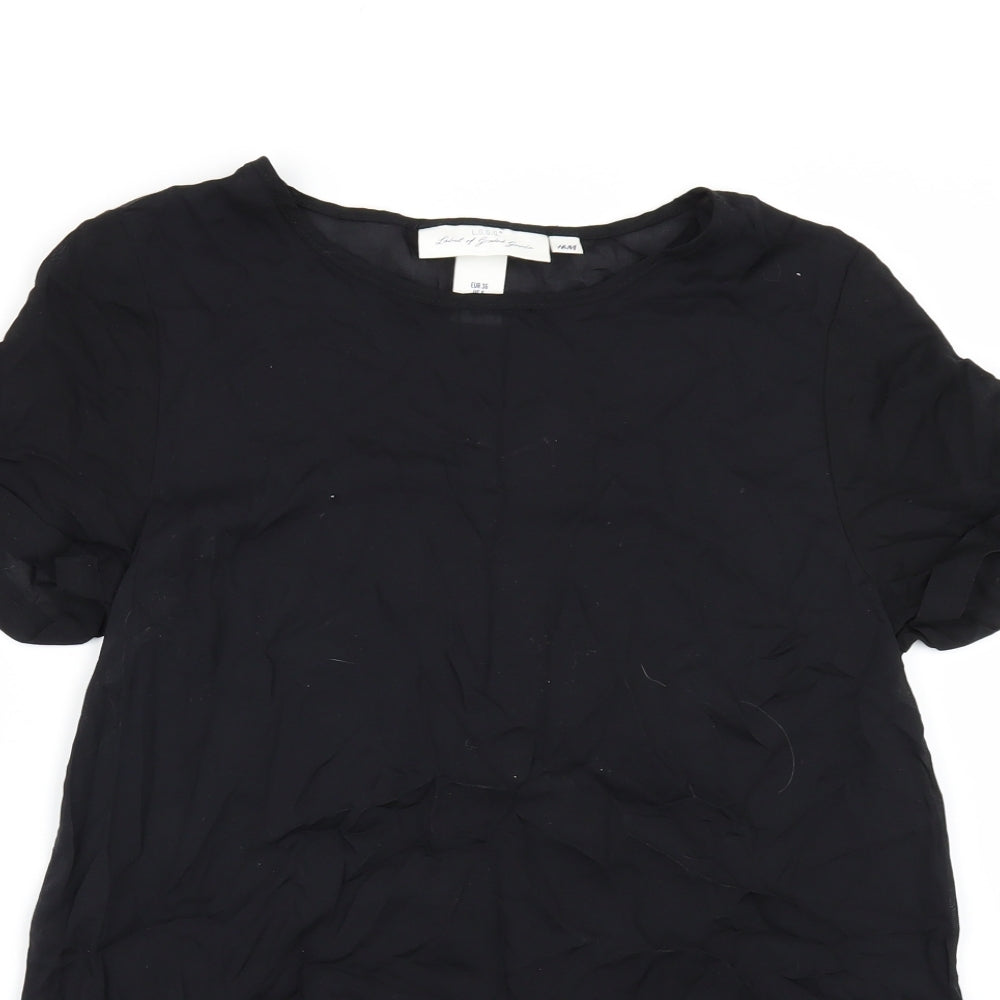 H&M Womens Black   Basic Blouse Size 8