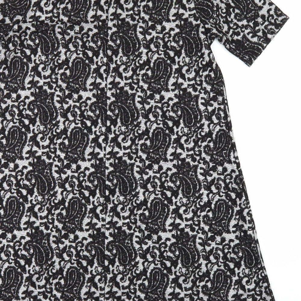 TU Womens Silver Geometric  A-Line  Size 12