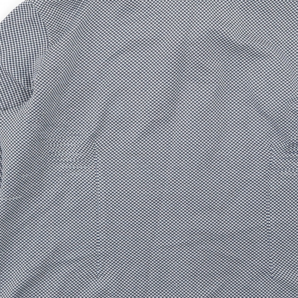 Preworn Womens Blue Striped  Basic Button-Up Size 14
