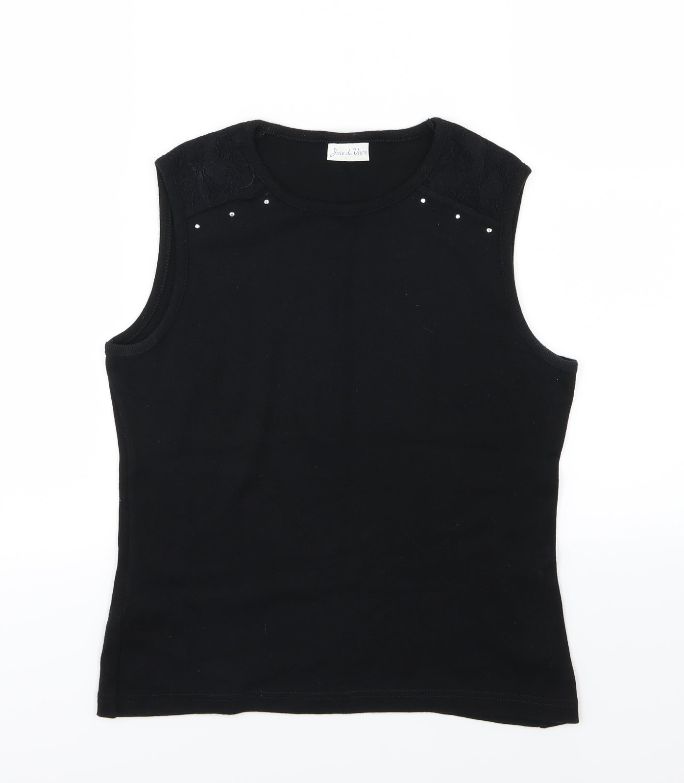 Joie De Vivre Womens Black  Jersey Basic Tank Size 12