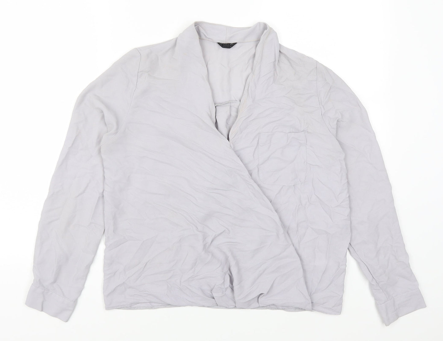 Topshop Womens Grey   Basic Blouse Size 8