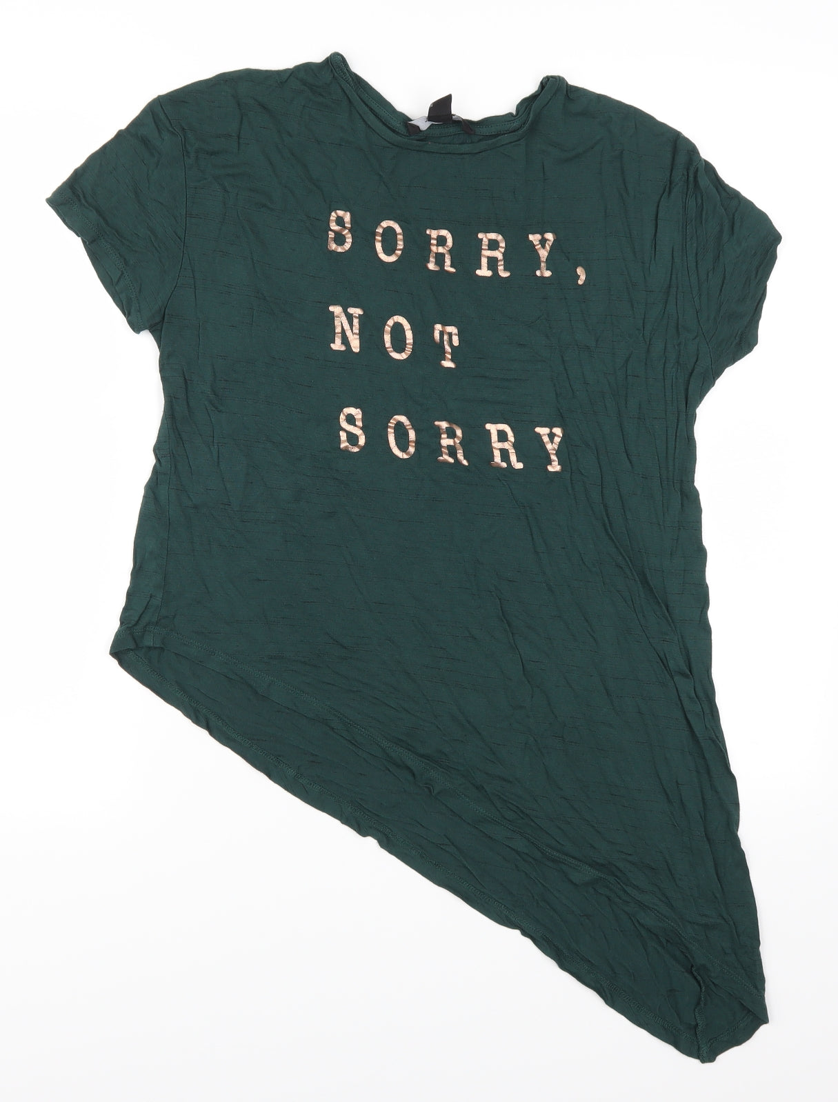 Atmosphere Womens Green   Basic T-Shirt Size 10  - Sorry not Sorry
