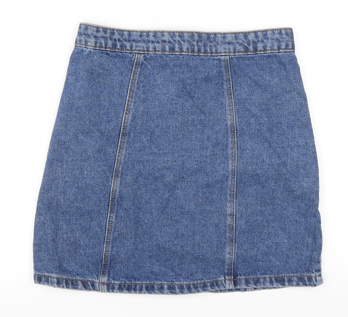 Back view of Denim Co girls’ blue denim a-line skirt, size 11-12, years