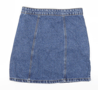 Back view of Denim Co girls’ blue denim a-line skirt, size 11-12, years