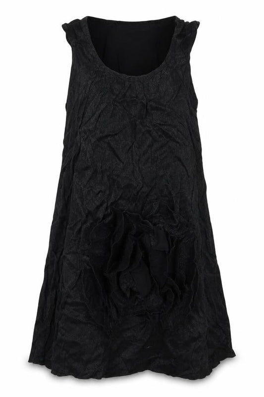 Mela Loves London Womens Black   Tank Dress  Size M  - Fabric Flower
