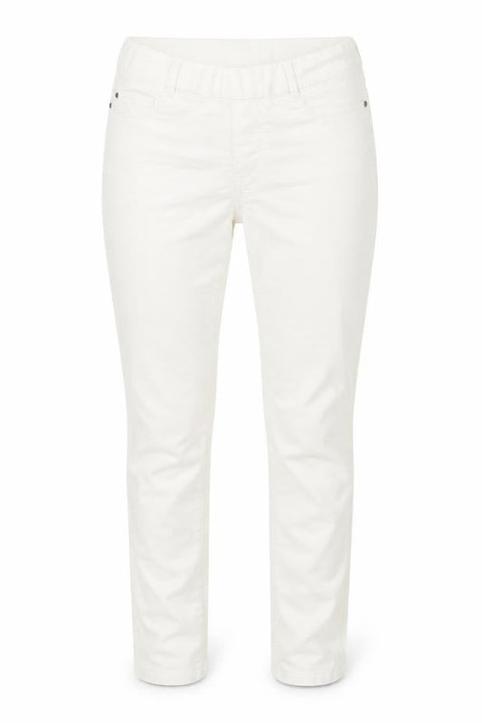 Front view of Dorothy Perkins women’s white denim straight jeans, size UK 8, 26.5-inch leg