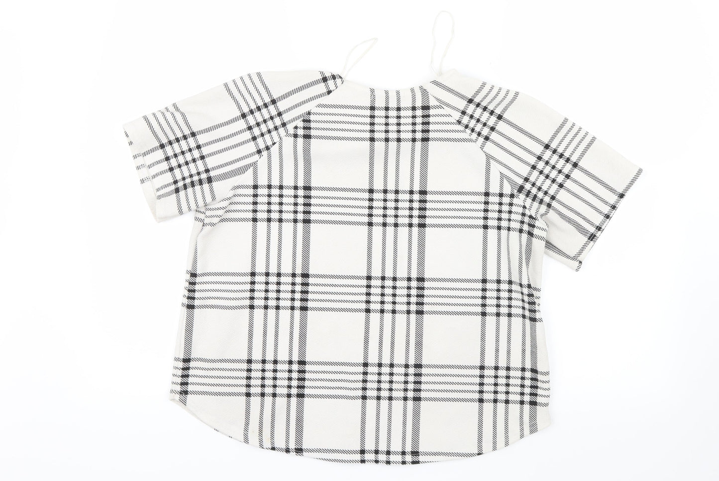 Select Womens White Check  Basic Blouse Size 12