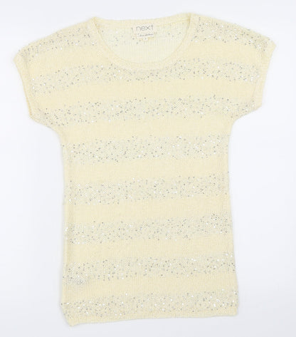 Front view of Next women’s beige jumper, size UK 8